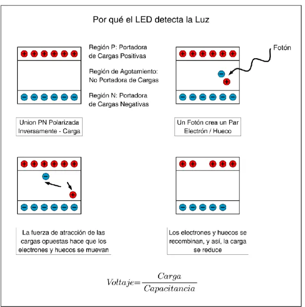 Figura 1. Por qué el LED detecta la Luz 