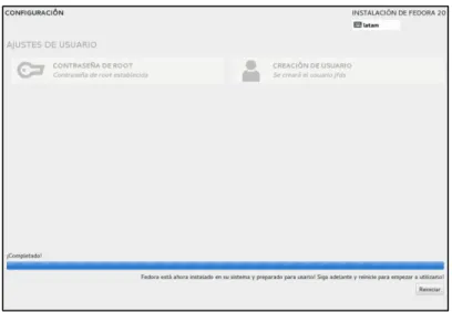 Fig. 11. Finalización del proceso de instalación 