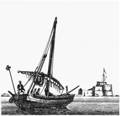 Figure 1. Bateau espagnol au mouillage, “Dessiné et gravé par Baugean”