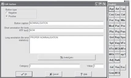 Figure 1. Correction code button edit and sample button set.