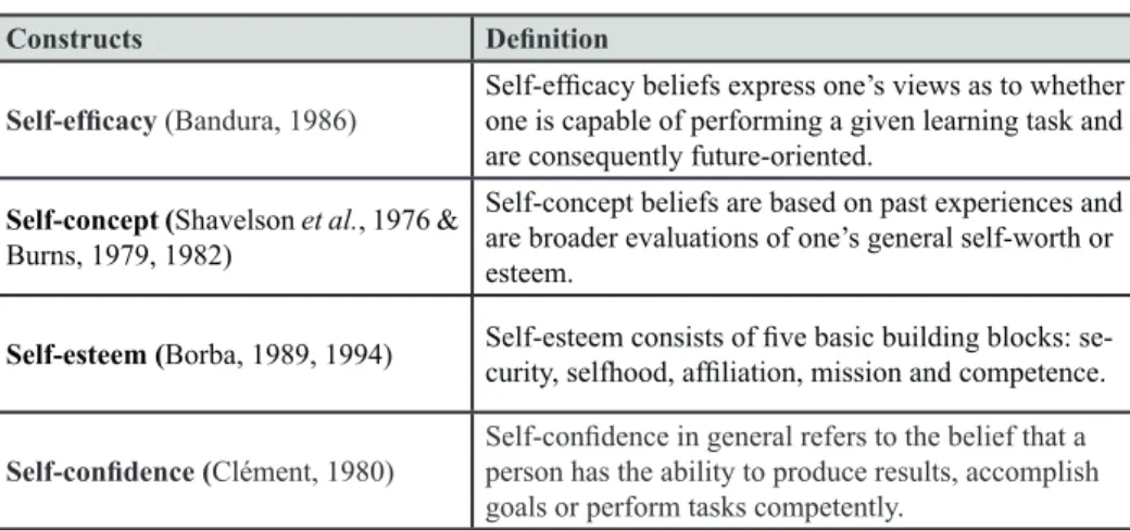 Table 3. Self-related beliefs