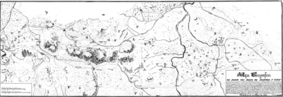 Fig. 2. “Mapa Geografico de parte del reyno de Granada y Jaen”. Copia conservada en  el Instituto Cartográfico de Andalucía (signatura: ICA1988000056)