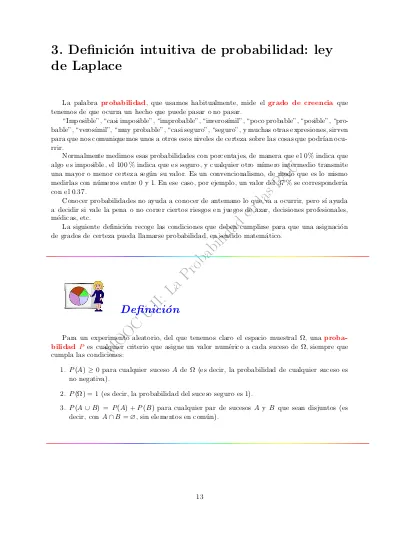 3 Definición intuitiva de probabilidad ley de Laplace