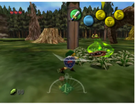 Figure 4: In game image of TLZ: Majora’s Mask where the time indicator is visible
