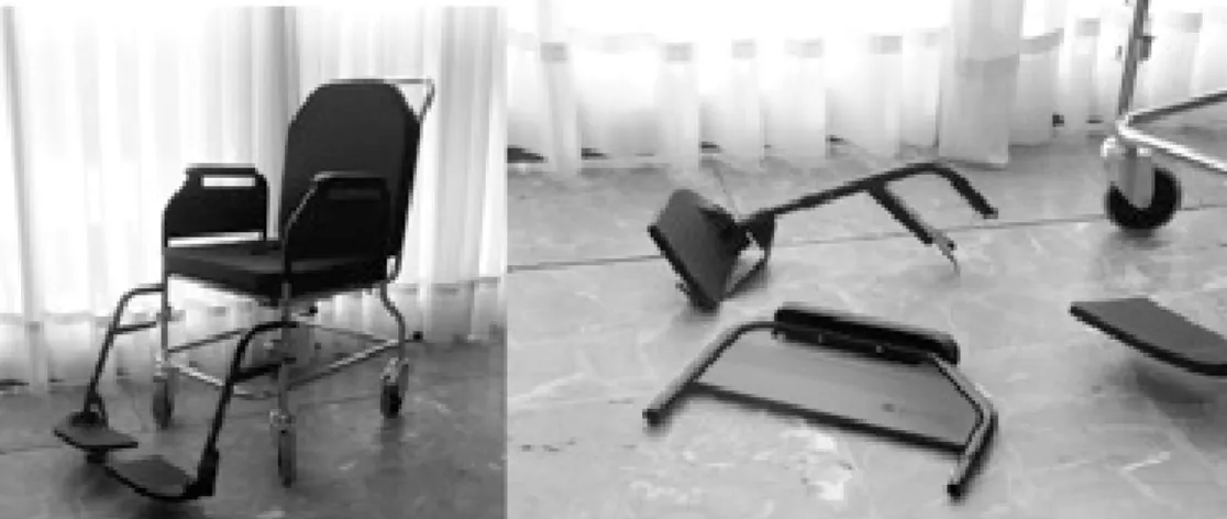 Figure 2. Wheelchair with armrest and footplates 