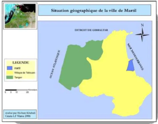 Figure 1: Situation géographique de la ville de Martil 