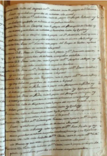 Fig. 2. Listado ejecutado en 1792 sobre los elemenntos con vuelo ilegal.