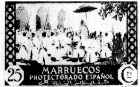Fig. 4. Sello con la representación del Jalifa en paseo por Tetuán