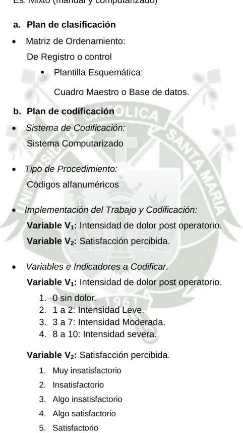 Cuadro Maestro o Base de datos. 