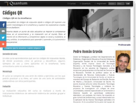 Figura 6. Acceso al curso sobre los códigos QR en la enseñanza 