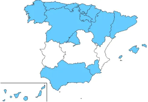 Figura 1. Comunidades autónomas españolas que han participado en PISA 2009