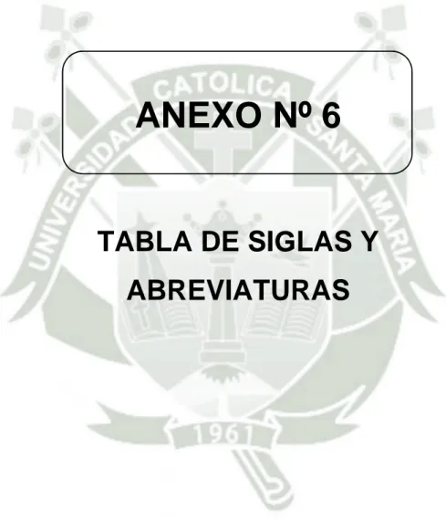 TABLA DE SIGLAS Y ABREVIATURAS