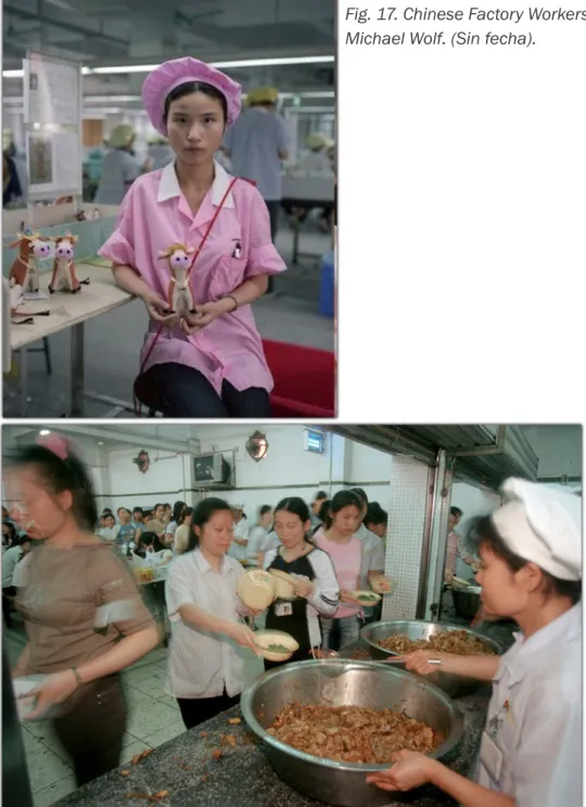 Fig. 17. Chinese Factory Workers.  Michael Wolf. (Sin fecha).