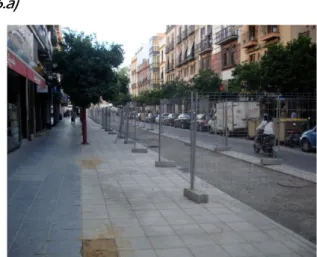Figura 6: Fotografías de la ciudad de Sevilla en la  que se muestran actuaciones destinadas a  favorecer desplazamientos a pie, en bicicleta y en 