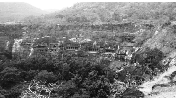 Fig. 2. Panoramic view of the Ajanta Caves World Heritage Site.
