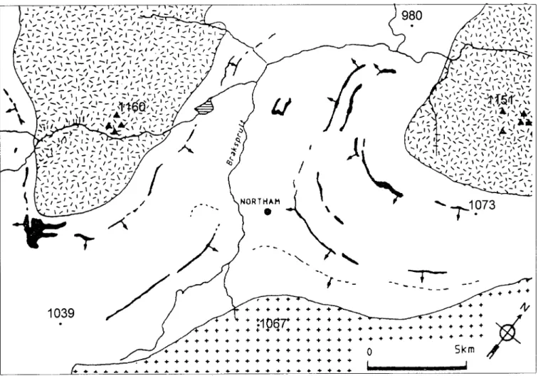 Fig. 6. Geomorphological sketch of the Northam area (Northwestern Buskveld). - 'oD 'oD