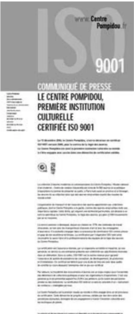 Ilustración 13. Singular presentación de una nota de prensa del Centre Pompidou de París,  Francia (Fuente: Centre Pompidou)