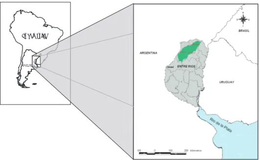 Figura III.1. Ubicación geográfica de la cuenca del Arroyo Feliciano. 
