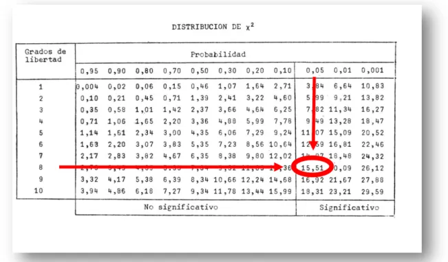 Tabla 5. Chi-cuadrado en tablas 