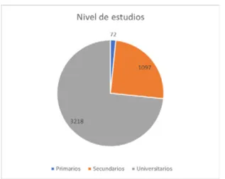 Gráfico 1. Distribución de la muestra según nivel de estudios completados