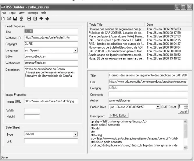 Figura 7.- interfaz de RSS Builder
