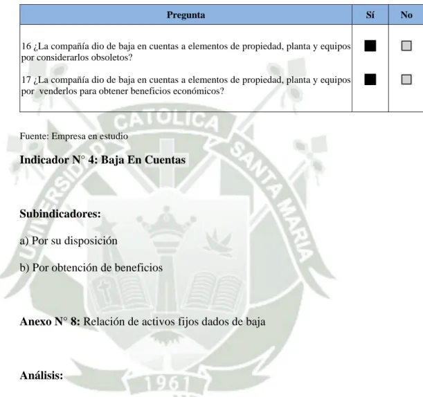 CUADRO N° 9  BAJA EN CUENTAS 
