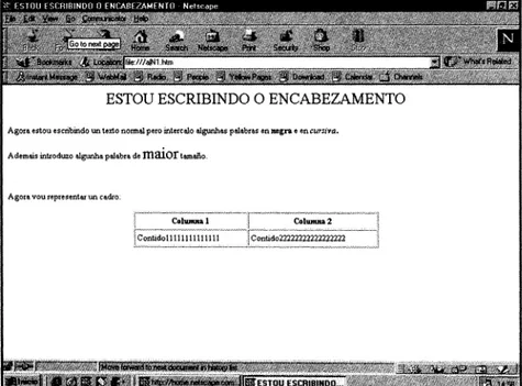 Fig. 3: Imaxe do texto lido usando Netscape
