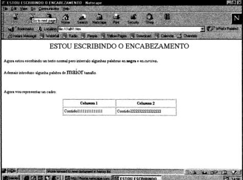 Fig. 3: Imaxe do texto lido usando Netscape