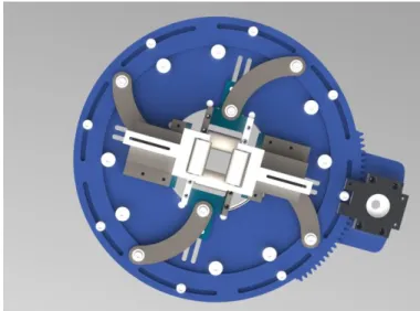 Figura 5. Esquema de la trasmisión mecánica para el Eje Rotatorio C  Fuente: Elaboración propias con SolidWorks 2016© 