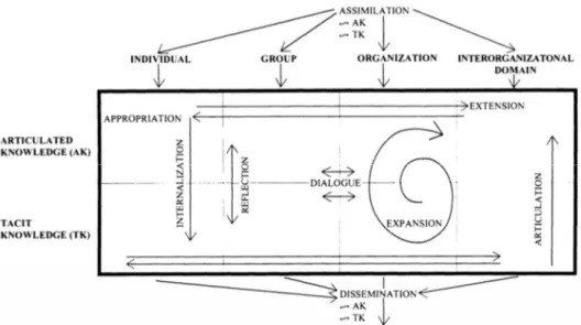 Figura 9. Modelo de transformación de Conocimiento de Hedlund. Fuente: Hedlund (1994) 