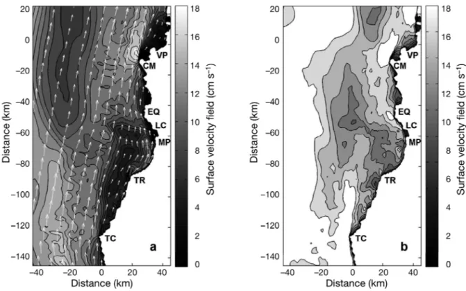 Fig. 5. Success rate of larval settlement as a function of (a) release location or (b) set- set-tlement location, averaged over the entire simulation (site abbreviations, see Fig