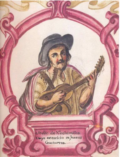 Ilustración 2. Indio guitarrero, Joaquín A. de Basarás, s. XVIII. 