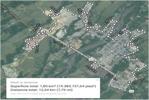 Ilustración 1: imagen satelital del casco urbano de Restrepo, Meta. 