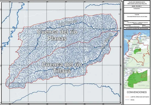 Ilustración 4. Mapa hidrográfico de las Cuencas de los Ríos Planas y Tillavá.  