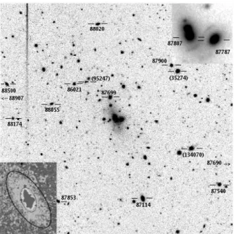 Fig. 1. The V-band image (4  × 4  ) in log intensity scale centered on RX J0054.0-2823