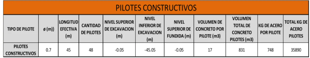 Tabla 1. Cantidad pilotes constructivos que se eliminan 