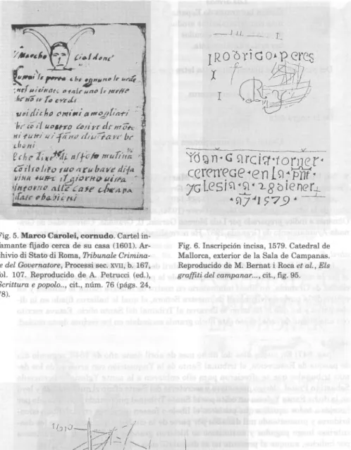 Fig. 5. Marco Carolei, cornudo. Cartel in- in-famante fijado cerca de su casa (1601).  Ar-chivio di Stato di Roma, Tribunale 