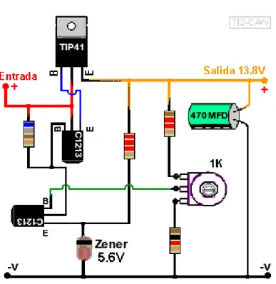 Figura 15Configuración de un Regulador de Voltaje Convencional. Fuente: 12/08/2017   http://www.proyectoelectronico.com/fuentes-reguladores/reguladores-voltaje.html 