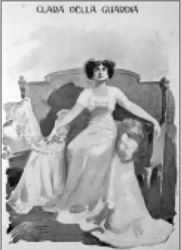 Ilustración de Clara Della Guardia en el drama Marcha nupcial, de Bataille.