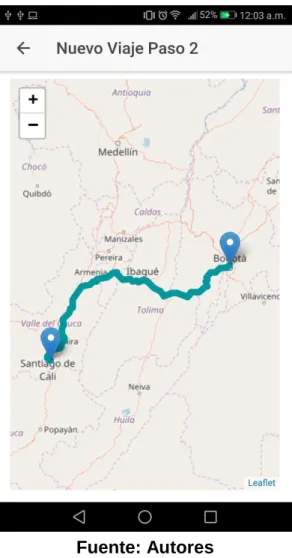 Ilustración 6: Mapa ejemplo servicio router driving OSRM 