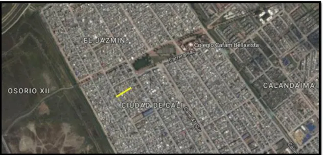 Fig.  7. Localización del tramo intervenido   Fuente: Google Maps. 