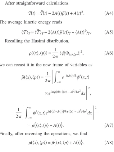 FIG. 10. The average current J 共in units of the recoil momen- momen-tum 兲 vs ␪. Inset: Asymptotic current as a function of the initial condition t 0 at ␪=−␲/2