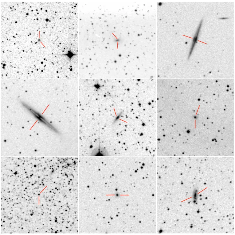 Fig. 1. From left to right and top to bottom: optical images of the fields of IGR J00040 +7020, IGR J00256+6821, IGR J01528−0326, IGR J02343 +3229, IGR J02504+5443, IGR J03334+3718, IGR J06117−6625, IGR J06292+4858 and IGR J07437−5147