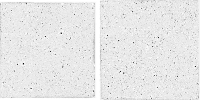 Fig. 4.—Final K-band 30 0 ; 30 0 mosaics of the 1030 (left) and 1255 (right) fields.