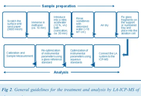 Fig 2. General guidelines for the treatment and analysis by LA-ICP-MS of 