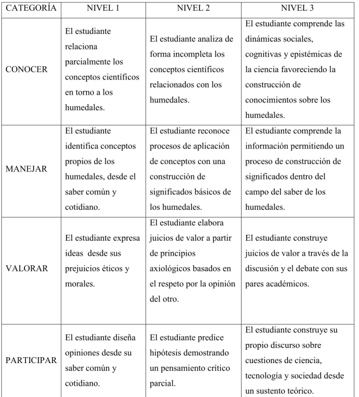 Tabla 4. Rúbrica de evaluación 