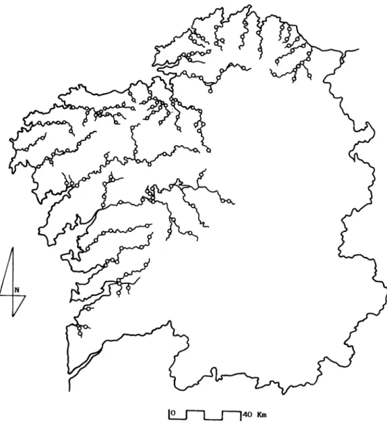 Fig. 1. Localización de los sistemas fluviales y puntos de muestreo.