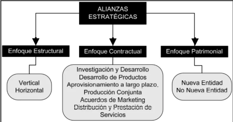 Figura 2-1: Categorización de las Alianzas Estratégicas. (Figura 1)  a.  Enfoque Estructural 