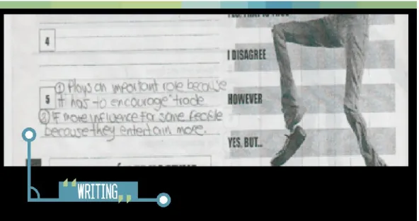 Figure 9.Artifact about humor.  This student asserted that humor contributes to entertainment but at the same time  recognizes a motivation to produce those messages which is an economic exchange