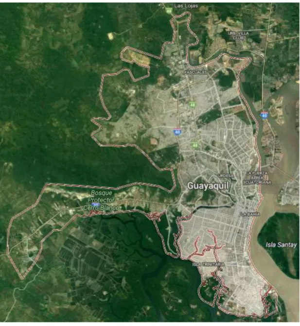 Figura 3 Mapa de ciudad de Guayaquil  Fuente: Google Map 2015 